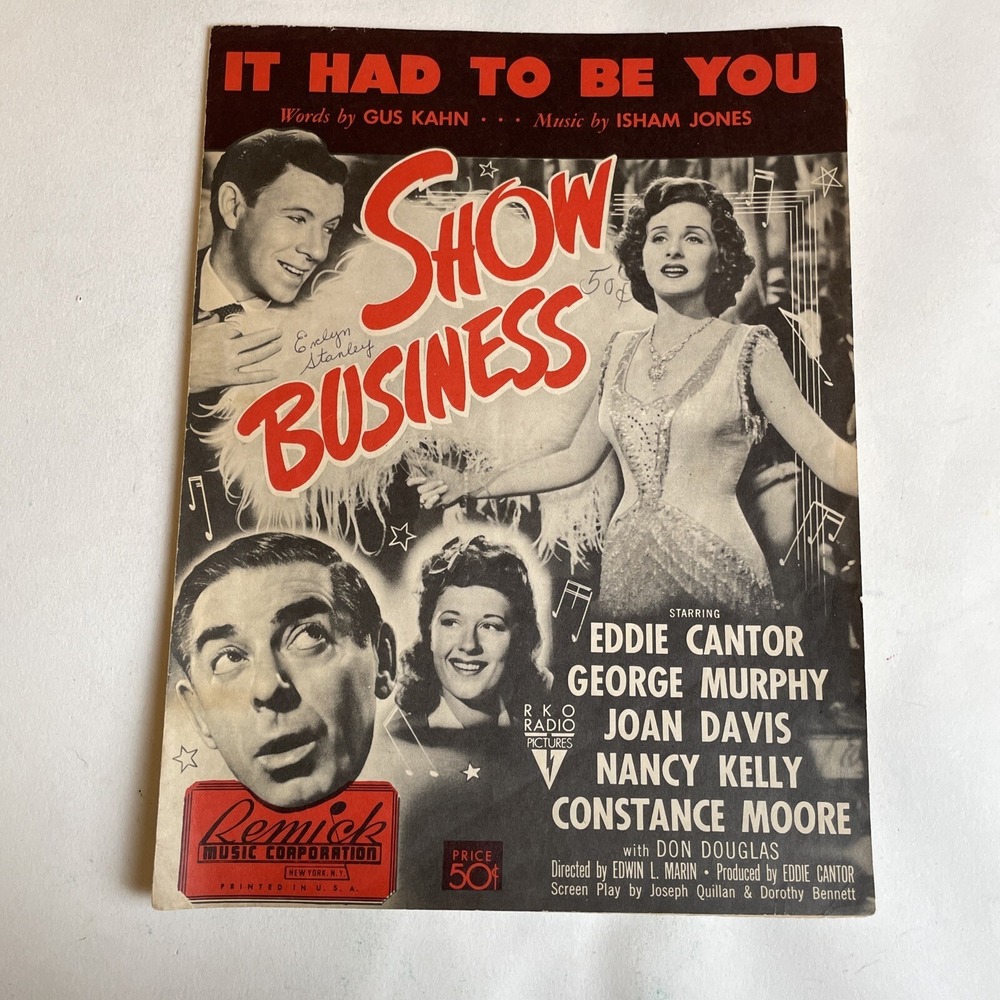 Vintage 1944 Sheet Music It Had to Be You Show‎ Business Gus Kahn Isham Jones